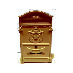 Postaláda Öntött Címeres Barna