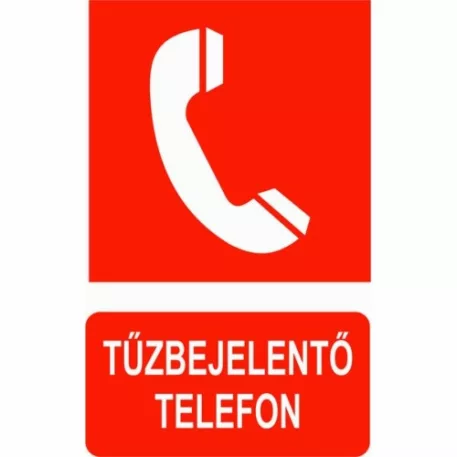Tűzbejelentő telefon - utánvilágító öntapadó, 160*240 mm