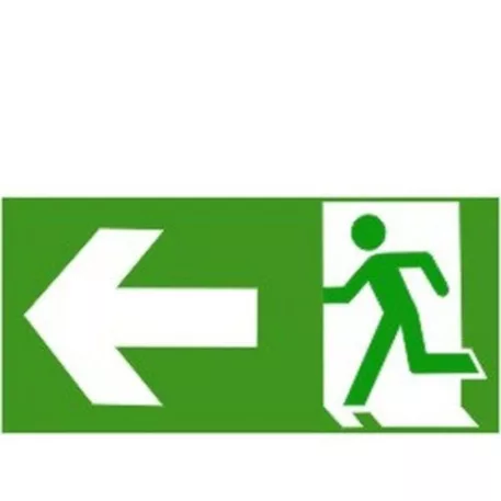 Menekül balra - utánvilágító öntapadó, 200*100 mm