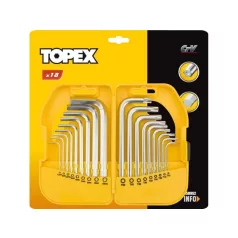 IMBUSZ ÉS TORXKULCS KLT TOPEX 35D952 18 R