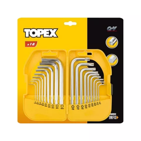 IMBUSZ ÉS TORXKULCS KLT TOPEX 35D952 18 R