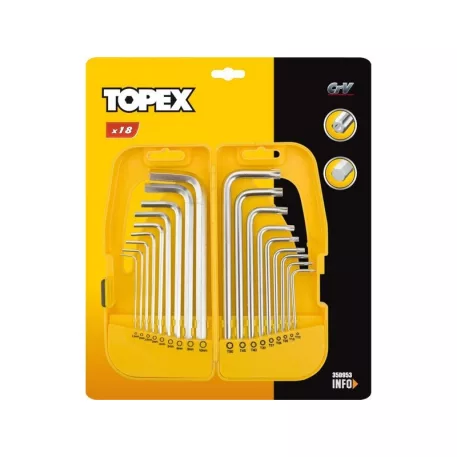 IMBUSZ ÉS TORXKULCS KLT TOPEX 35D953 18 R HOSSZÚ