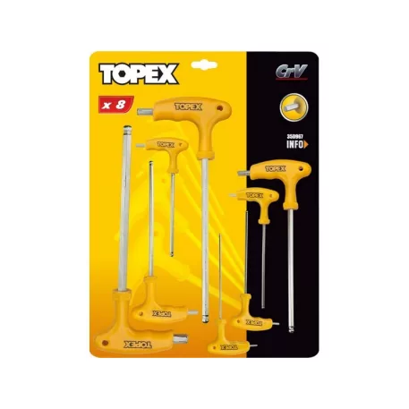 IMBUSZKULCS KLT TOPEX 35D967 8 R T- NYELŰ 2-10 MM