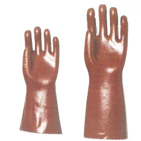 Mártott PVC Kesztyű, Bordó, Sav/Lúg/Olajálló, 36 cm(9)