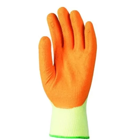 Mártott Narancs Latex Kesztyű, Sárga Kézhát,Csúszásálló(8)