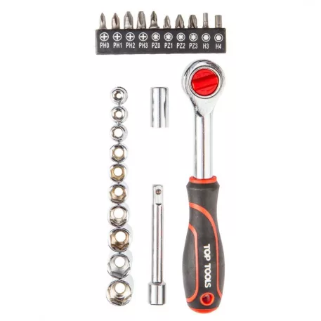 Dugókulcs És Csavarhúzó Klt Top Tools 38D505 1/4", 23 db