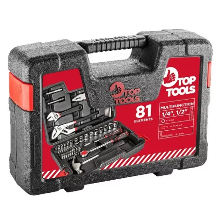 Szerszámkészlet Top Tools 38D510 1/4", 1/2" 81 Részes