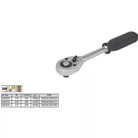 TOPEX Racsnikulcs 38D522 3/8˝ Crv 210 mm
