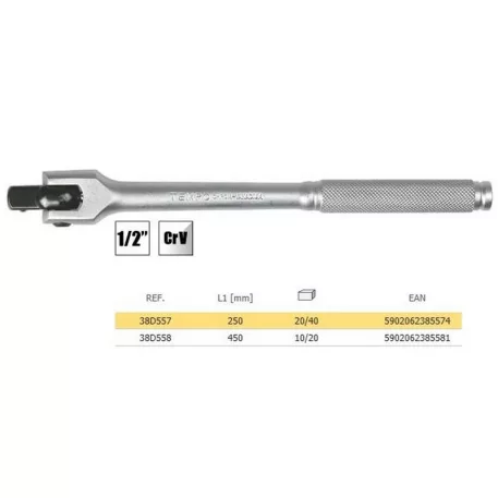 TOPEX Hajtókar Flex 38D558 1/2˝ 450 mm