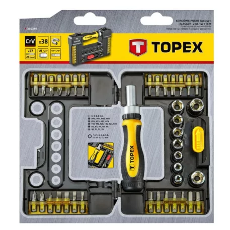 Behajtótüske Készlet Topex 39D344 38 Részes