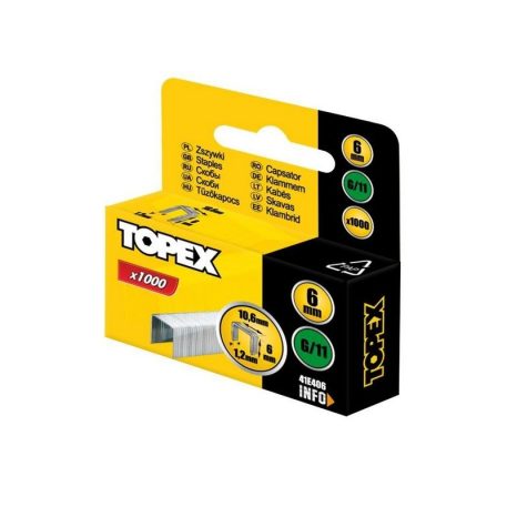 TOPEX Tűzőkapocs 41E406 6 mm/1000 db G Tip.