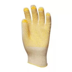   Kötött Vékony Fehér Abralon/Nylon Kesztyű, Sárga Pöttyös(9)