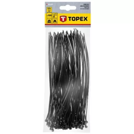 TOPEX Kábelkötegelő 44E972 2,5x200 mm/100 db Fekete