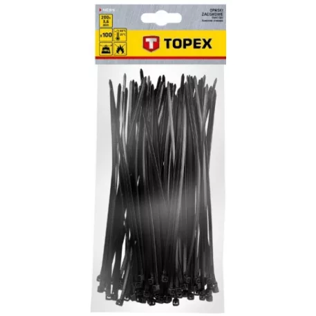 TOPEX Kábelkötegelő 44E976 3,6x200 mm/100 db Fekete