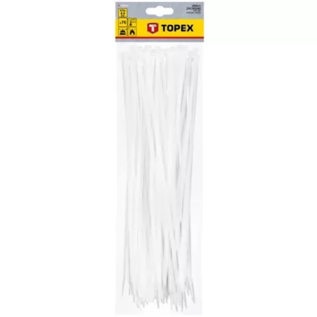 TOPEX Kábelkötegelő 44E981 4,8x370 mm/75 db Fehér
