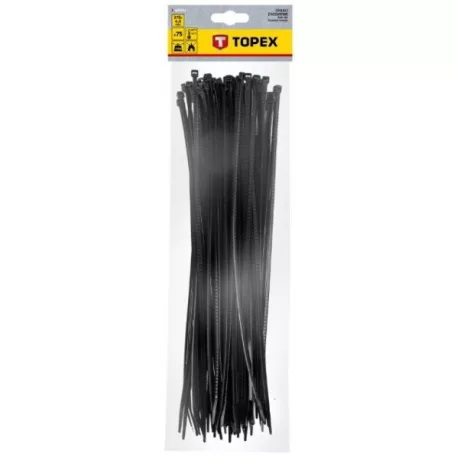 TOPEX Kábelkötegelő 44E982 4,8x370 mm/75 db Fekete