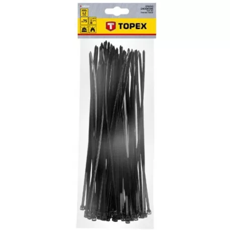 TOPEX Kábelkötegelő 44E983 7,6x500 mm/75 db Fekete
