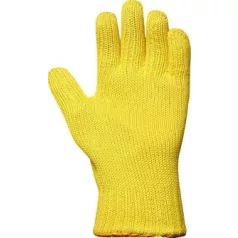   Kötött Sárga Kevlar Kesztyű, 27 cm, 250°C, Pamut Belső(10)