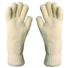   Kötött Fehér Nomex Kesztyű, 35 cm, 350°C, Pamut Belső(10)