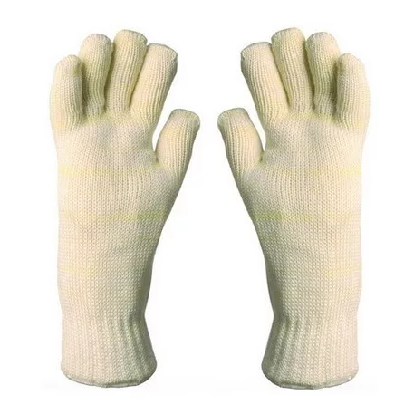 Kötött Fehér Nomex Kesztyű, 35 cm, 350°C, Pamut Belső(10)