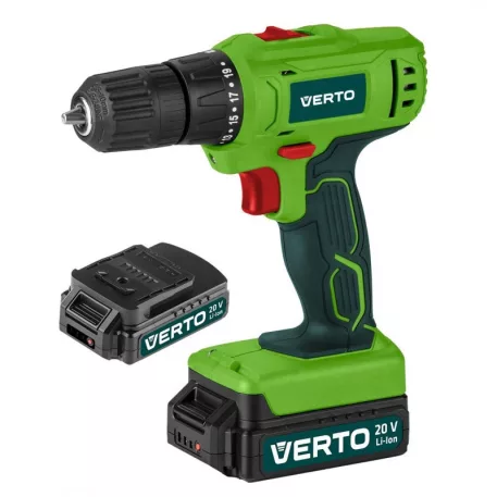 VERTO Akkus Fúró 50G291 2X20V, Li-Ion/1.5 Ah, Koffer
