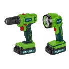 VERTO Akkus Fúró 50G293 2x20V, Li-Ion/1.5 Ah, koffer + fénykészlet