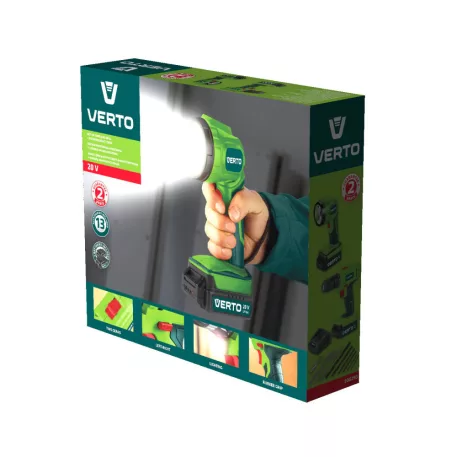 VERTO Akkus Fúró 50G293 2x20V, Li-Ion/1.5 Ah, koffer + fénykészlet