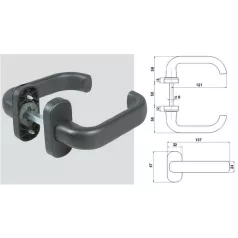 Ajtókilincs Műanyag Ibfm Fekete