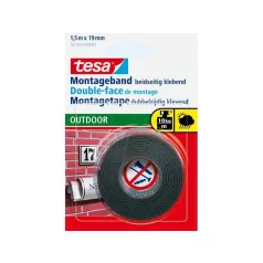 Montázsszalag Kültérre Fekete 1,5 m x 19 mm
