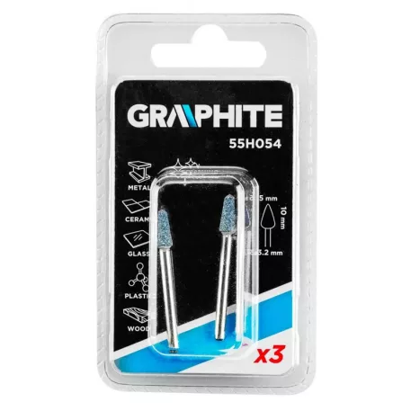 Csapos Csiszolókő Graphite 55H054 5X10mm, 3 db