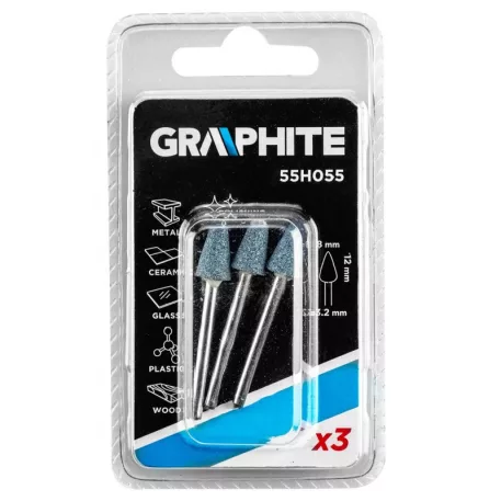 Csapos Csiszolókő Graphite 55H055 8X12mm, 3 db