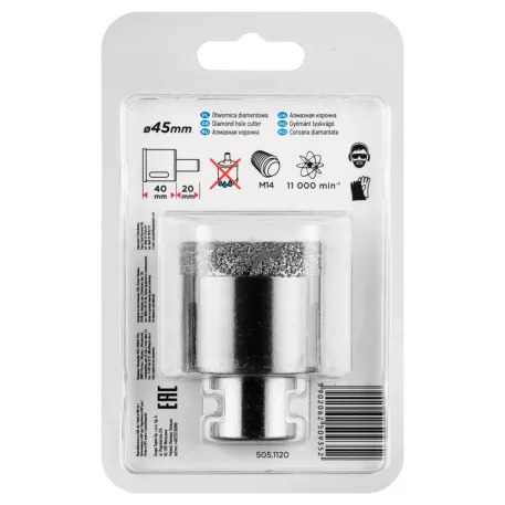 Körkivágó Graphite 55H312 Gyémántos 45 mm M 14