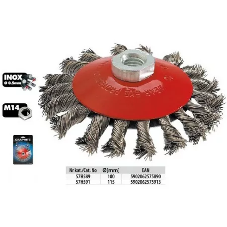 TÁNYÉRKEFE SOD.GRAPHITE 57H589 100MM M14