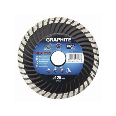 GYÉMÁNTVÁGÓ GRAPHITE 57H634 125MM TURBO HŰTŐB.