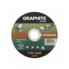 VÁGÓKORONG GRAPHITE 115X1,6 KŐ 57H720