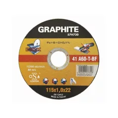 VÁGÓKORONG GRAPHITE 115X1,0 INOX57H730