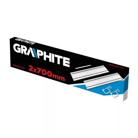 Vezetősínek Merülőfűrészhez Graphite 58G495-732 2 X 700 mm, Csatlakozó, 2 Bilincs