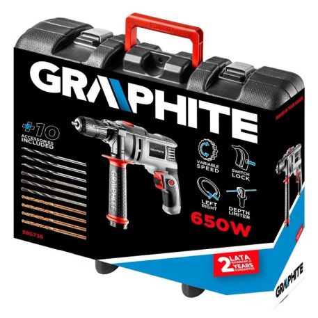 Ütvefúró Graphite 58G736 650W, Koffer