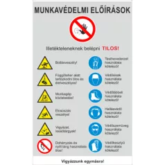   Munkavédelmi előírások! - Aluszendvics panel, 600*1000 mm