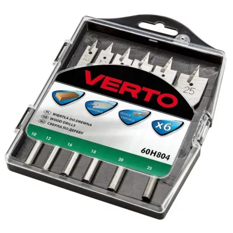 Lapos Marófúró Készlet Verto 60H804 10, 12 16 18 20 25 mm, 6 db
