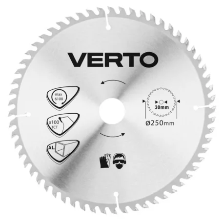 KÖRFŰRÉSZLAP VERTO 61H108 250X30 Z100 ALUMINIUMHOZ