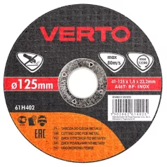 VÁGÓKORONG VERTO 61H402 125X1,5 FÉM INOX