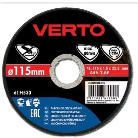 Vágókorong Fém Verto 61H530 115 x 1.5 x 22 mm T41