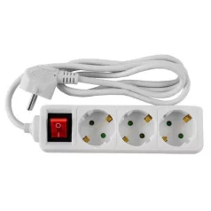   Praktik Elosztó 3-as, 1.4 M kábellel, kapcsolóval 3x1mm2/ p120