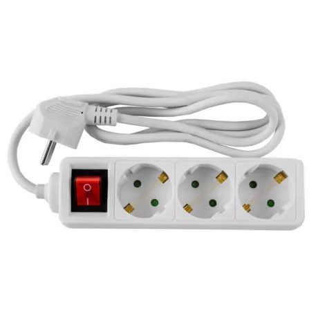 Praktik Elosztó 3-as, 1.4 M kábellel, kapcsolóval 3x1mm2/ p120