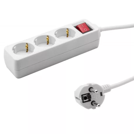 Praktik Elosztó3-as, 3 m kábellel, kapcsolóval 3x1,5mm2/ p121