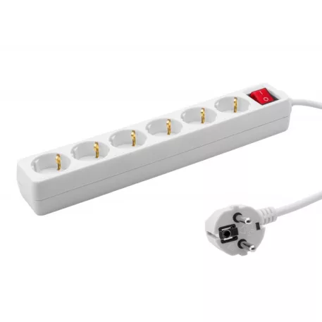 Praktik Elosztó 6-os, 1.4 M kábellel, kapcsolóval 3x1mm2/ p120