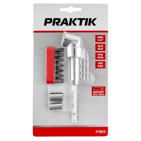 PRAKTIK Derékszögben fúró adapter p969 1/4''