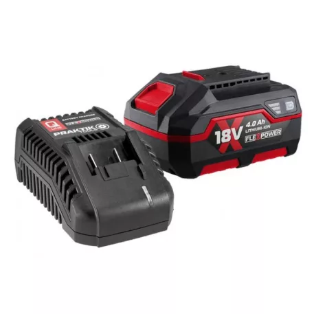 PRAKTIK Akku szett flexpower töltő+akku 4.0Ah/ ptq125