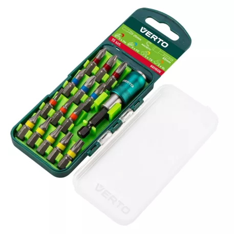 Behajtótüske Készlet Verto 66H606 16 Részes, 25 mm - 3 x Ph, 3 x Pz, 3 x Sl, 5 x Tx